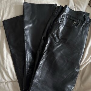 Agolde Black Leather Pants